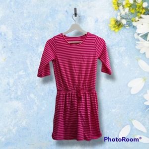 Pink striped dress size 10/12